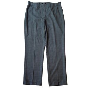 Lafayette 148 NY Irving Italian Wool Stretch Straight Leg Pants Gray Sz 12